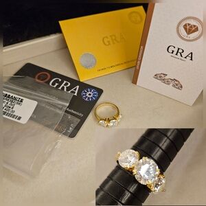 4 Carat Moissanite Gold Plated Ring Size 6